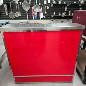 Barra Mostrador Color Rojo – Diseño Elegante | Acero Inoxidable | 120 x 79 x 117 cm